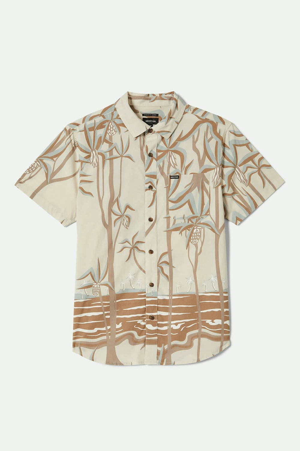Men's Charter Print S/S Shirt in Whitecap Scenic Trip