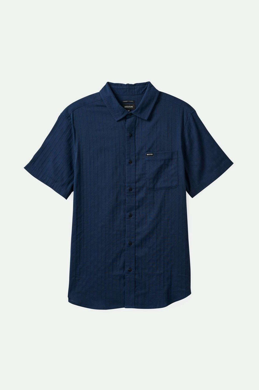 Men's Charter Stripe S/S Woven Shirt in Washed Navy/Black