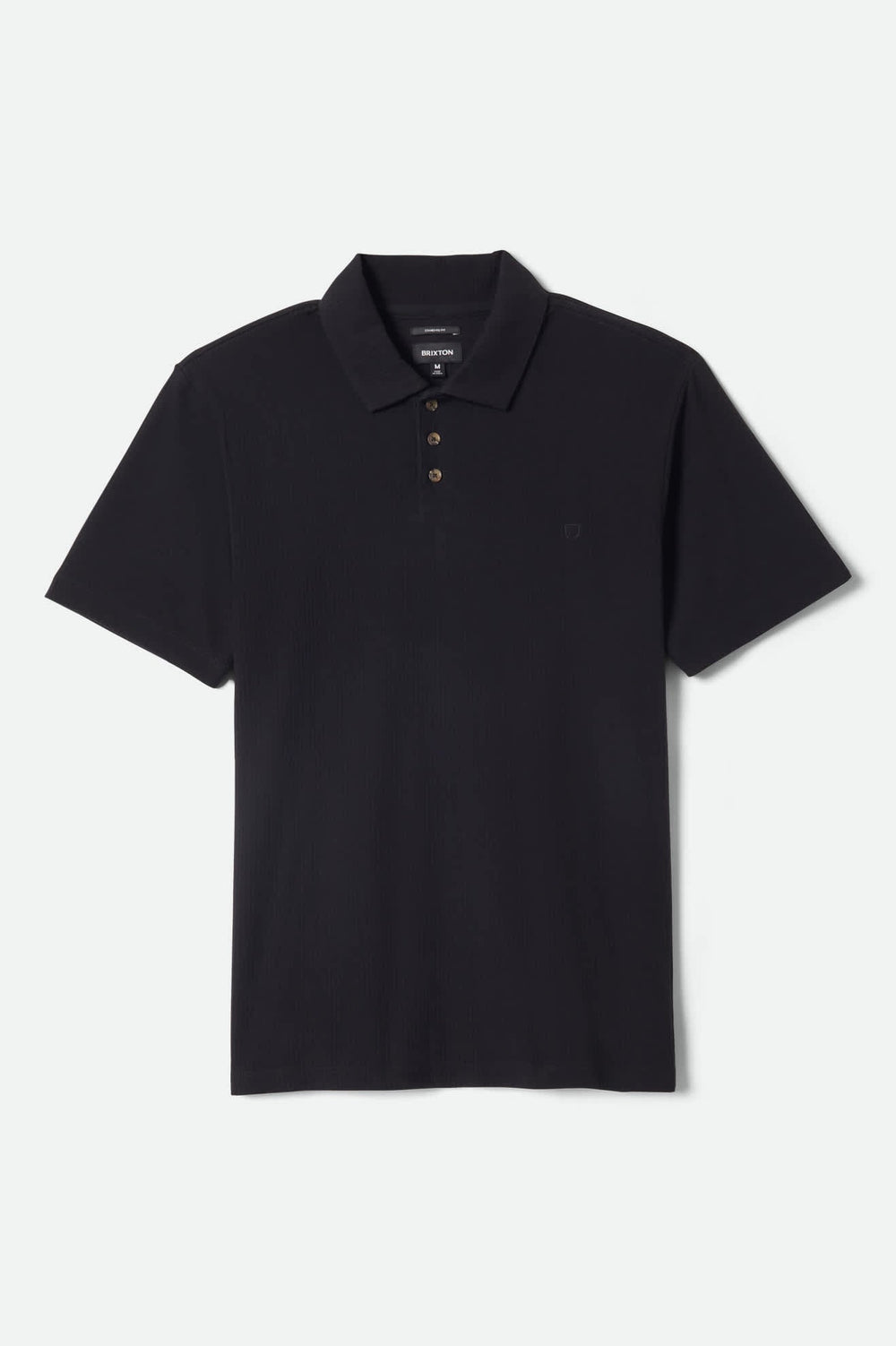 Men's Ribbed City Short Sleeve Polo in Black
