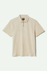 Men's Ribbed City Short Sleeve Polo in Whitecap