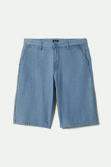 Men's Choice Chino Baggy Short in Light Wash Denim Herringbone