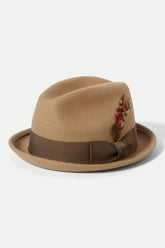 Unisex Gain Fedora in Sand/Antique Brass
