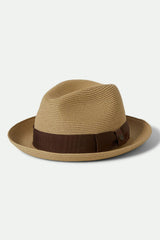 Unisex Horton Convertabrim Packable Fedora in Dark Tan/Light Brown