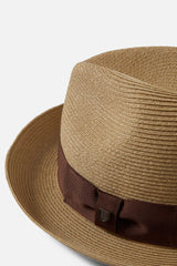 Unisex Horton Convertabrim Packable Fedora in Dark Tan/Light Brown