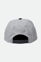 Crest Medium-Profile Snapback Hat - Heather Grey/Black