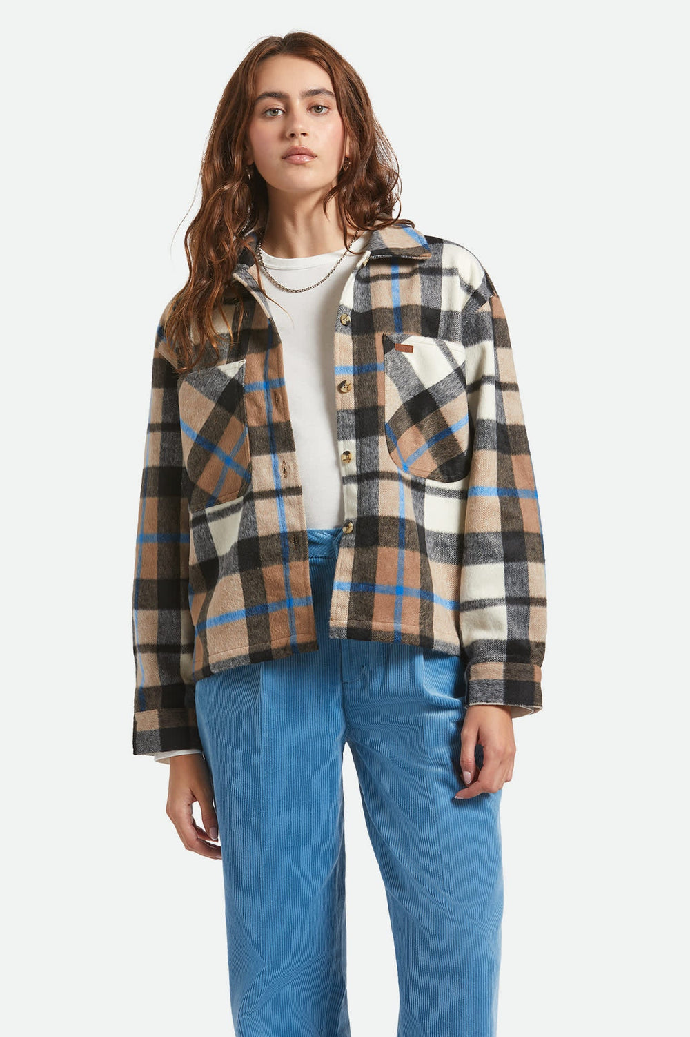 Women's Bowery Soft Brushed Flannel in Washed Black/Sand