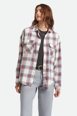 Women's Bowery Vintage Overshirt in Off White/Berring Sea/Red