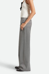 Women's Houndstooth Leisure Trouser Pant in Winter White/Black