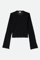 Women's Dolly Slim Long Sleeve Knit T-Shirt in Black