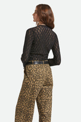 Women's Dolly Slim Long Sleeve Knit T-Shirt in Black