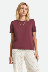 Women's Carefree Organic Garment Dye Perfect T-Shirt in Port