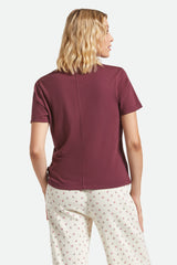 Women's Carefree Organic Garment Dye Perfect T-Shirt in Port