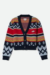 Women's Winter Racing Cardigan in Multi Racing Stripe