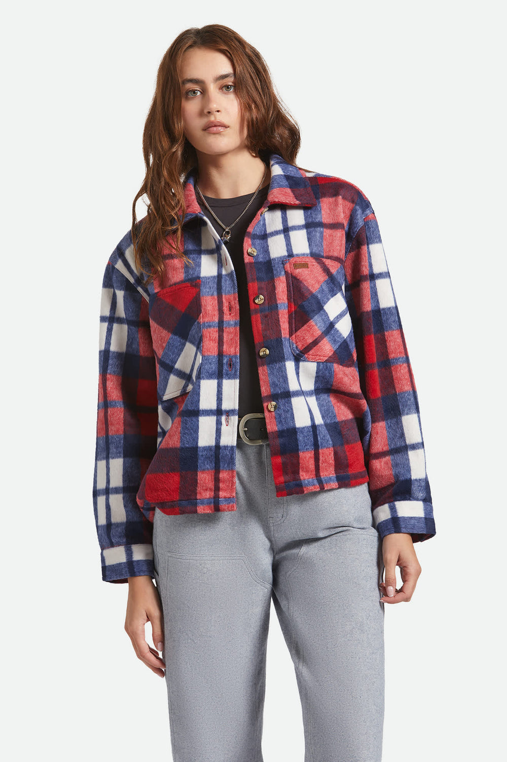 Women's Bowery Soft Brushed Flannel in Adrenaline Rush/Navy