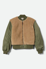 Women's Sherpa Surplus Bomber Jacket in Olive Surplus