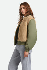 Women's Sherpa Surplus Bomber Jacket in Olive Surplus