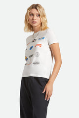 Women's Racing Patches Crew T-Shirt in Off White
