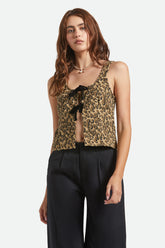 Women's Magnolia Tie Top in Brown Cheetah