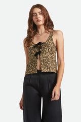 Women's Magnolia Tie Top in Brown Cheetah