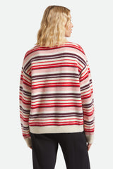Women's Cozy Crew Sweater in Multi Stripe