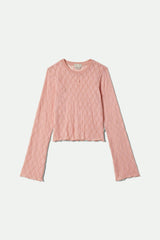 Women's Dolly Slim Long Sleeve Knit T-Shirt in Mellow Rose