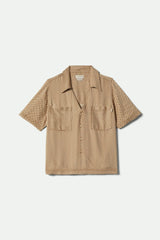 Women's Hudson Lounge Short Sleeve Shirt in Washed Copper/Whitecap