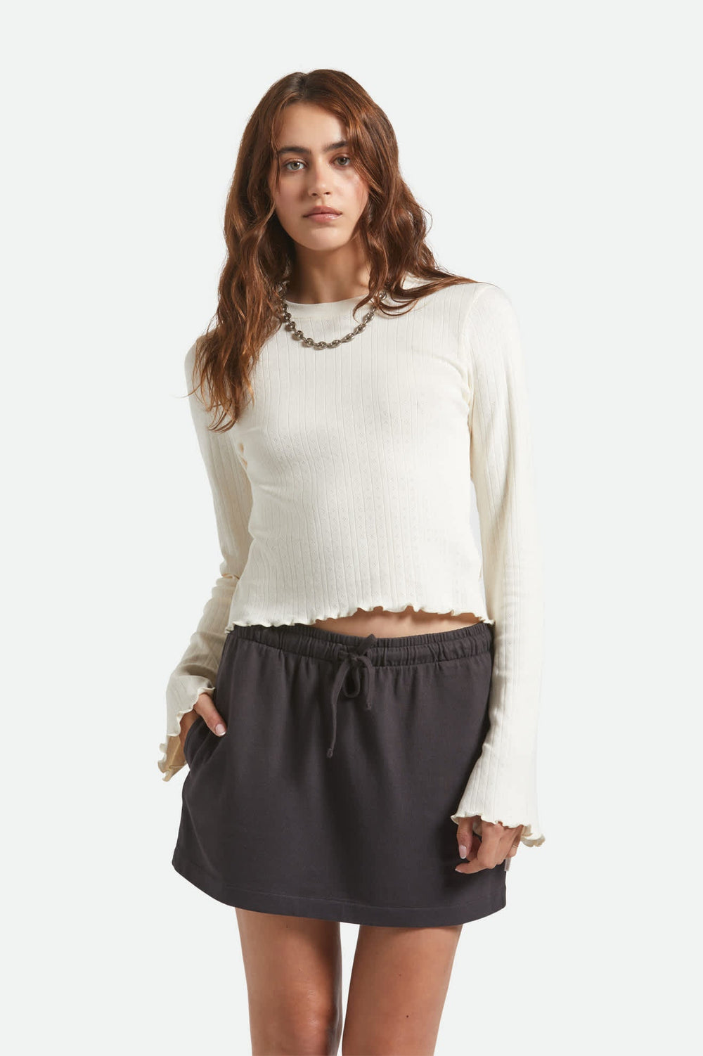 Women's Carefree Organic Garment Dye Lounge Skirt in Black