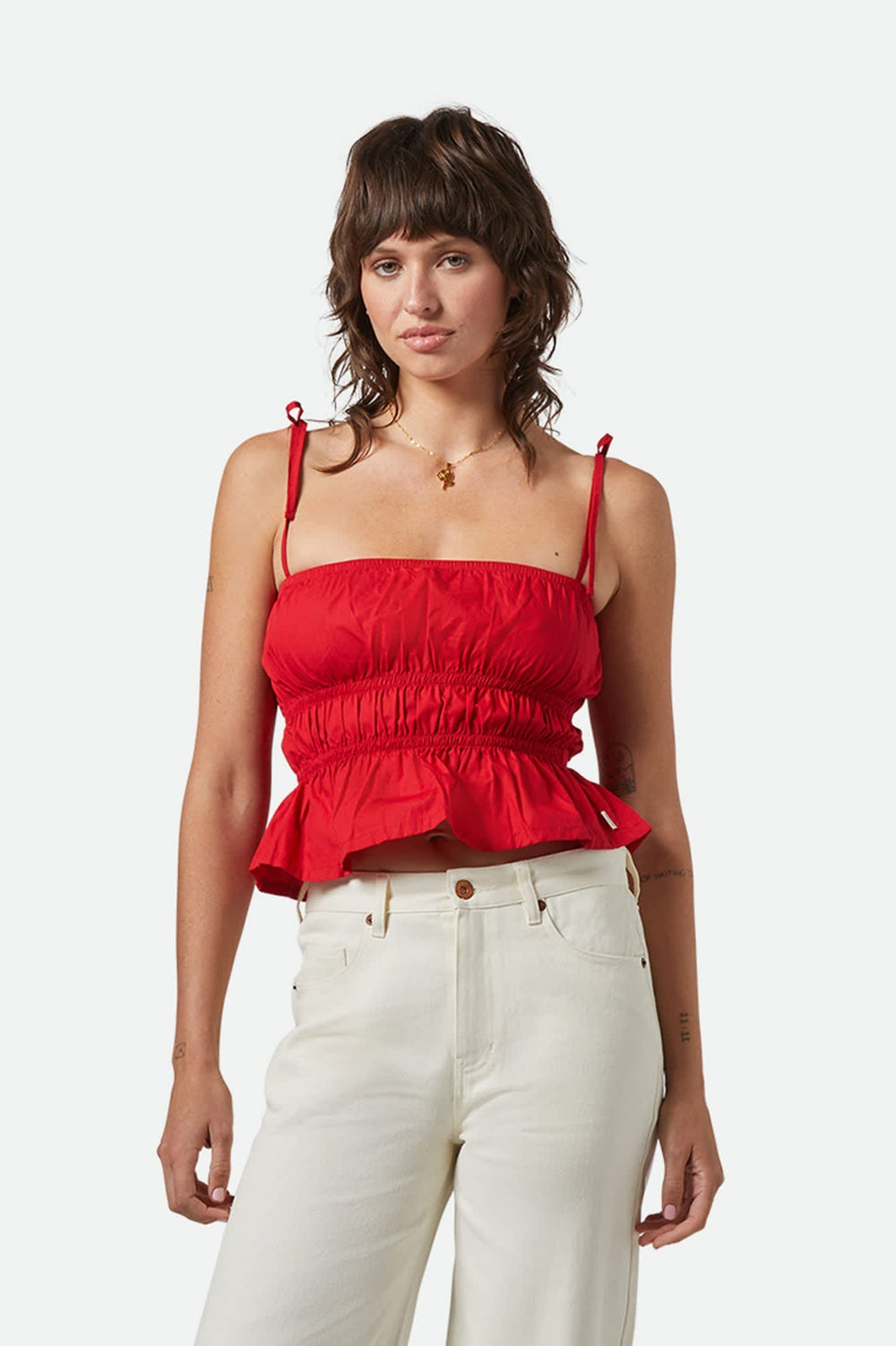Women's Eden Smocked Top in Crimson