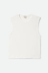 Women's Carefree Organic Garment Dyed Muscle Tank in Off White