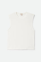 Women's Carefree Organic Garment Dyed Muscle Tank in Off White