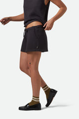 Women's Carefree Organic Garment Dyed Lounge Short in Black