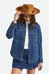 Women's Monet Fedora in Washed Copper