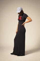 Women's Carefree Organic Garment Dyed Slim Dress in Black