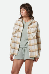 Women's Bowery Classic L/S Flannel in Off White/Semolina/Washed Copper Plaid
