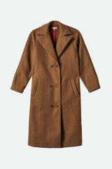 Brixton Women's Lennox Stretch Felted Coat in color Khaki