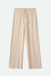 Brixton Women's Carefree Organic Garment Dye Lounge Pant in color White Smoke