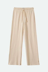 Brixton Women's Carefree Organic Garment Dye Lounge Pant in color White Smoke
