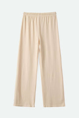 Brixton Women's Carefree Organic Garment Dye Lounge Pant in color White Smoke