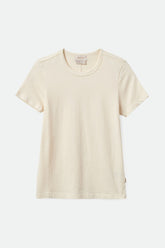 Women's Carefree Organic Garment Dye Slim Crew T-Shirt In The Color White Smoke
