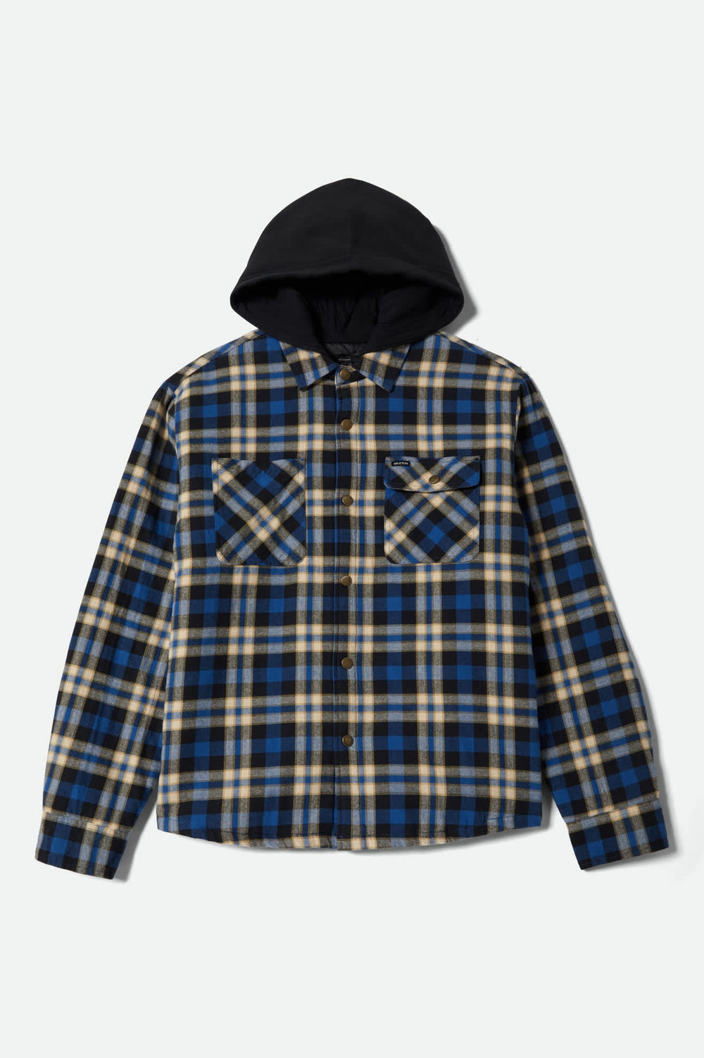 Men's Bowery Quilited Hooded Flannel in Navy/Cream