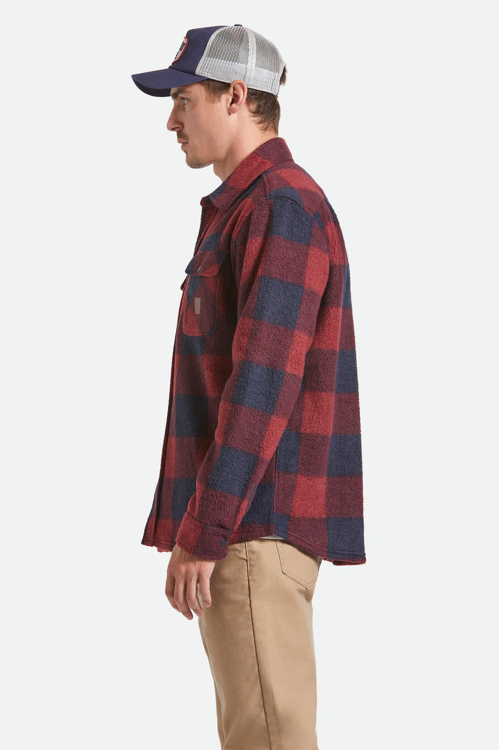 Men's Bowery Arctic Stretch Fleece in Adrenaline Rush/Mood Indigo Plaid
