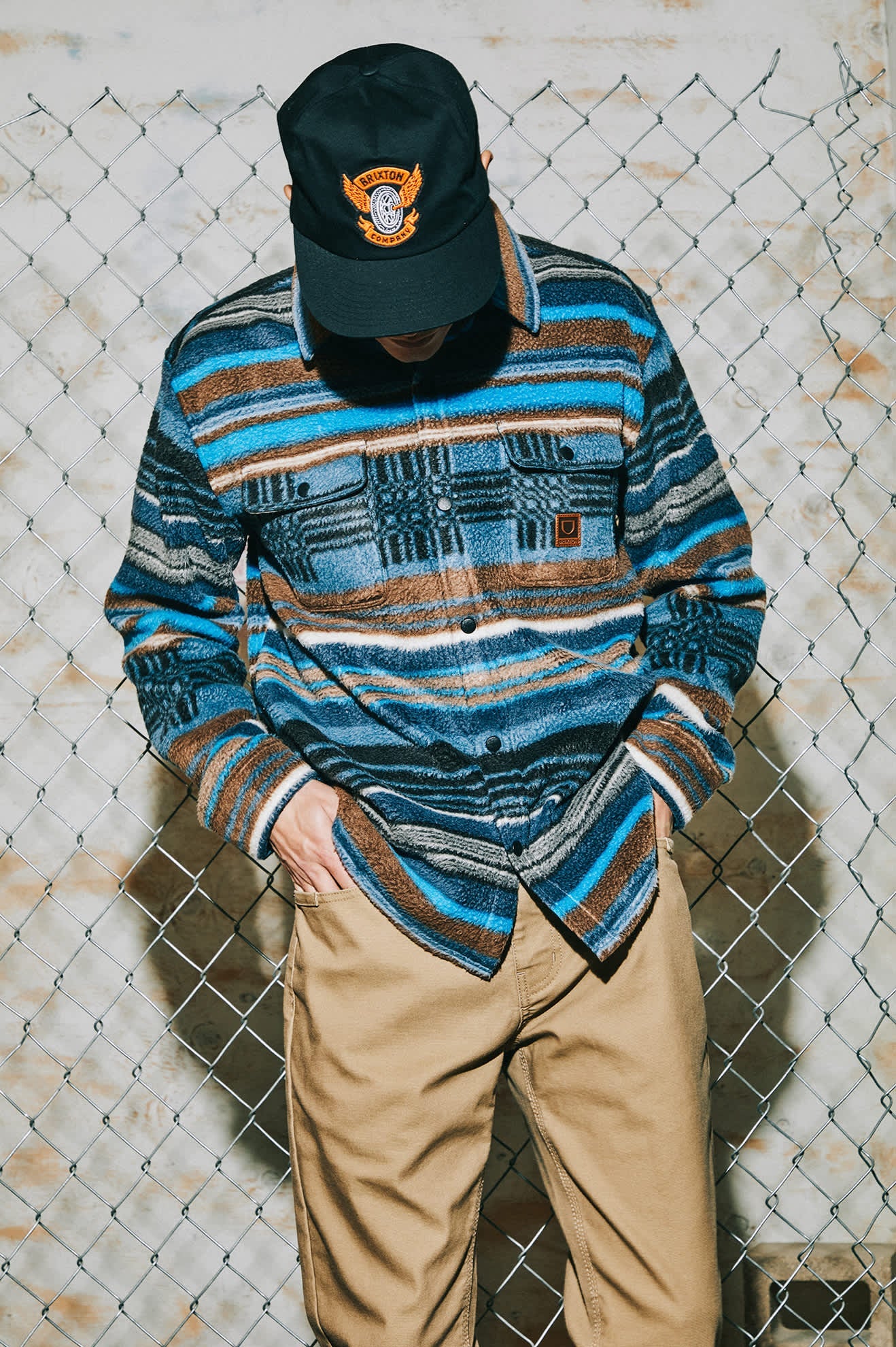 Men's Bowery Arctic Stretch Fleece in Mood Indigo Blanket Stripe