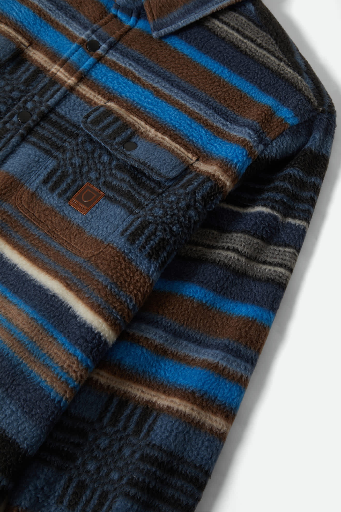 Men's Bowery Arctic Stretch Fleece in Mood Indigo Blanket Stripe