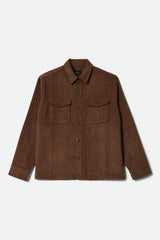Men's Selden Soft Brushed Flannel in Pinecone Brown Pinestripe