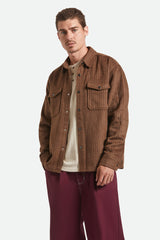 Men's Selden Soft Brushed Flannel in Pinecone Brown Pinestripe
