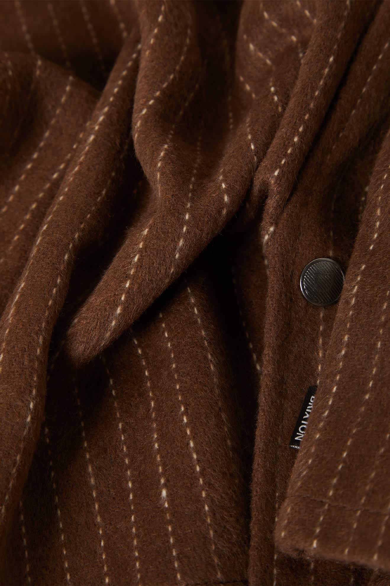 Men's Selden Soft Brushed Flannel in Pinecone Brown Pinestripe
