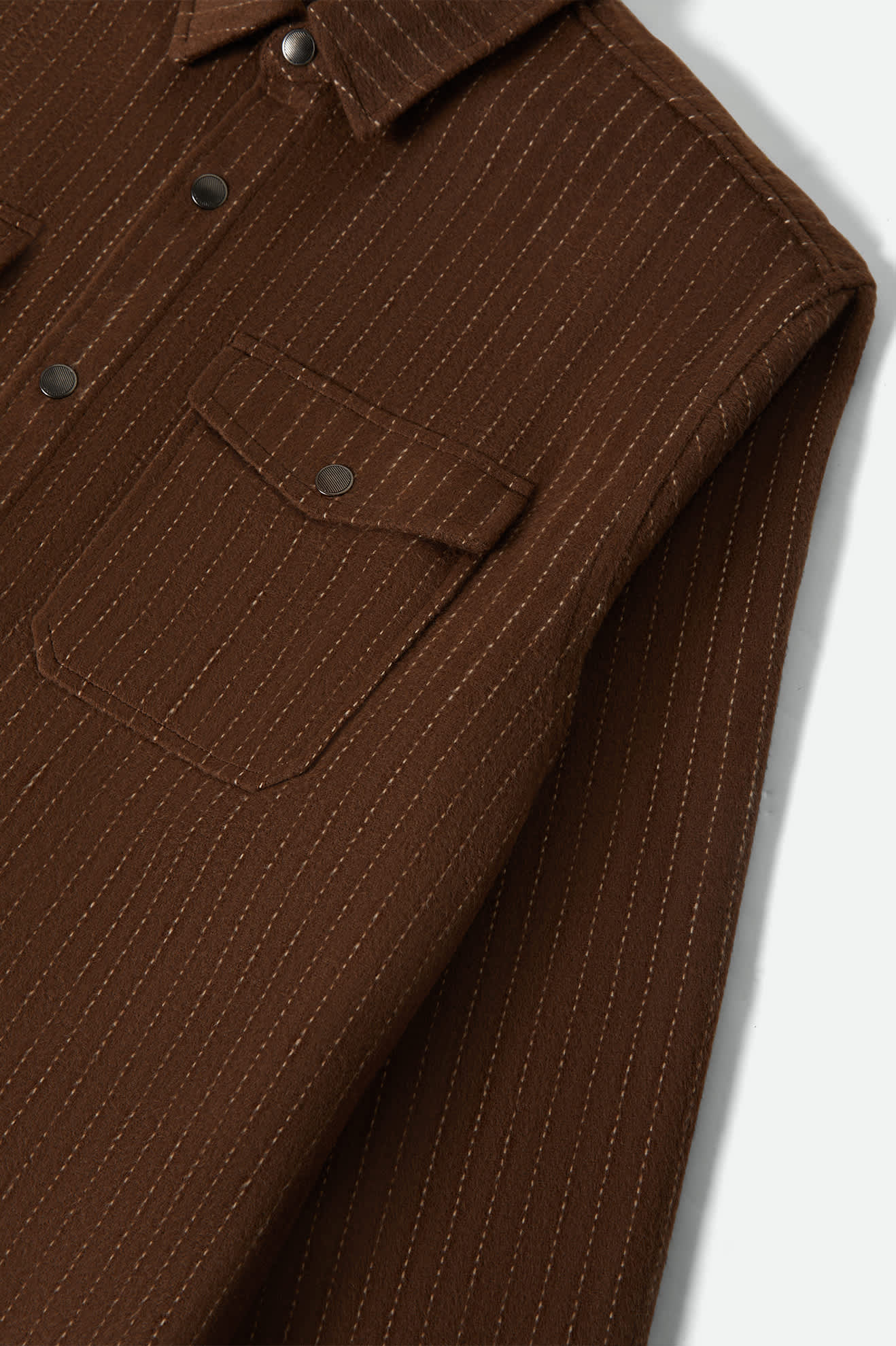 Men's Selden Soft Brushed Flannel in Pinecone Brown Pinestripe