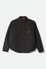 Men's Builders Stretch Flannel Lined Jacket in Washed Black/Red