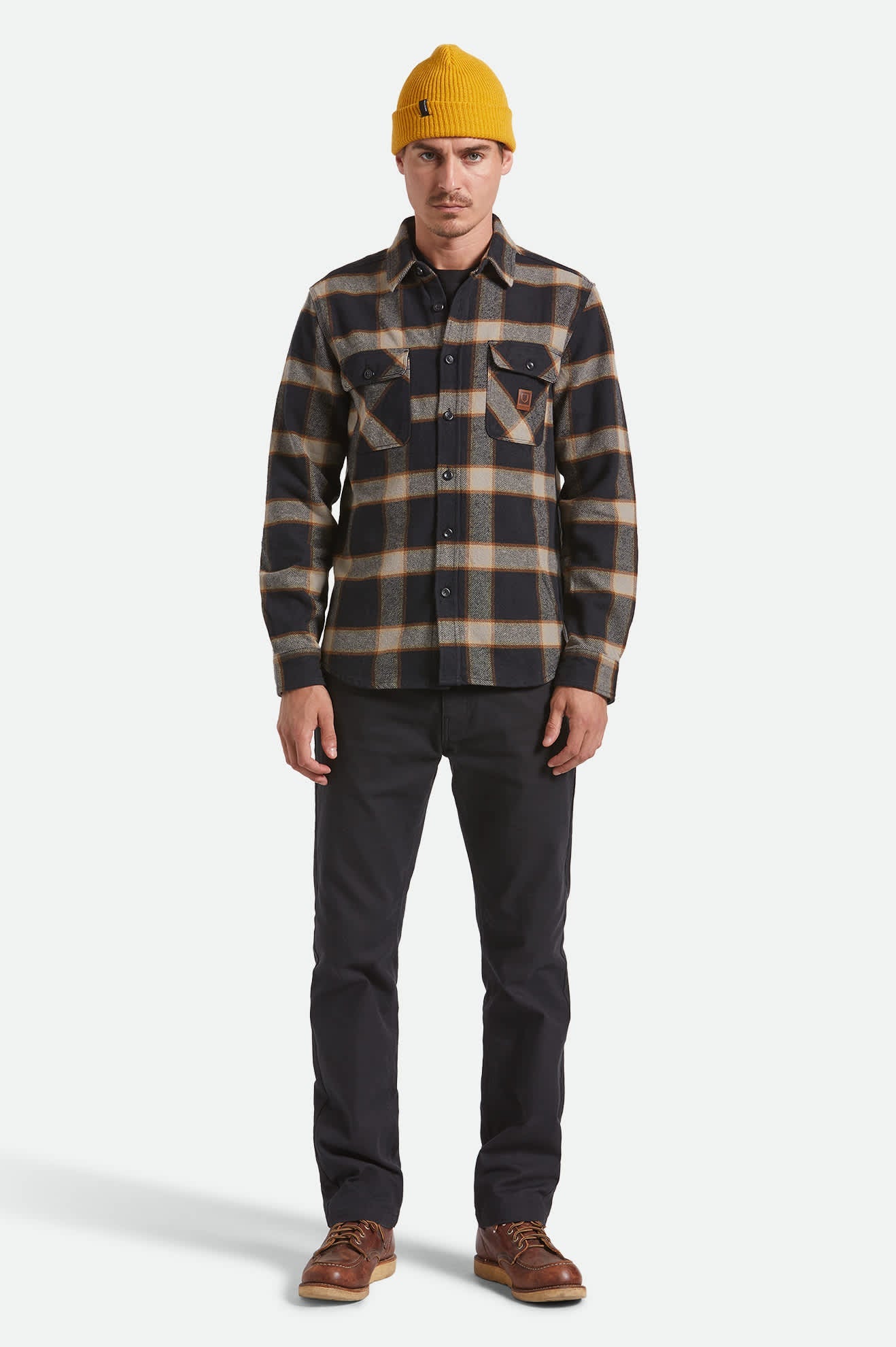 Men's Bowery Heavyweight Flannel in Black/Cream