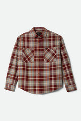 Men's Vintage Wash Flannel in Maroon Red/Beige/Green